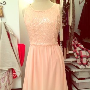 Pink A line sequin dress