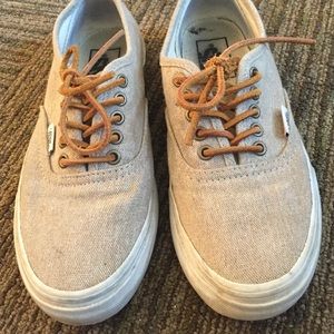 💖Tan Vans with leather laces!💖