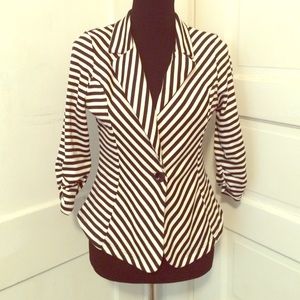Black and white striped blazer
