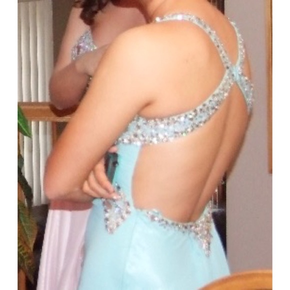 Baby blue prom dress $180 - Picture 3 of 4