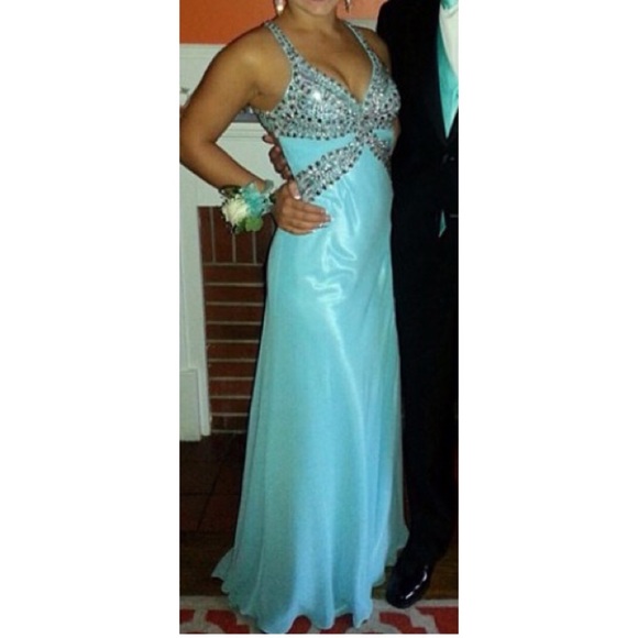 Baby blue prom dress $180 - Picture 4 of 4
