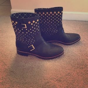Sperry Studded Leather Boots, Sz 9