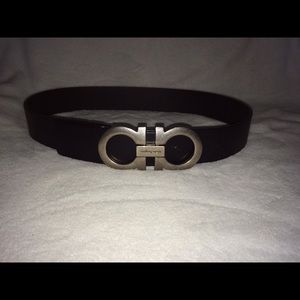 Salvatore Ferragamo calfskin big buckle belt