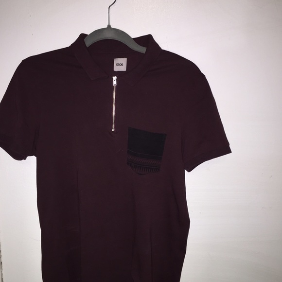 Maroon ASOS Collared Shirt w/ Zipline *Soldout*