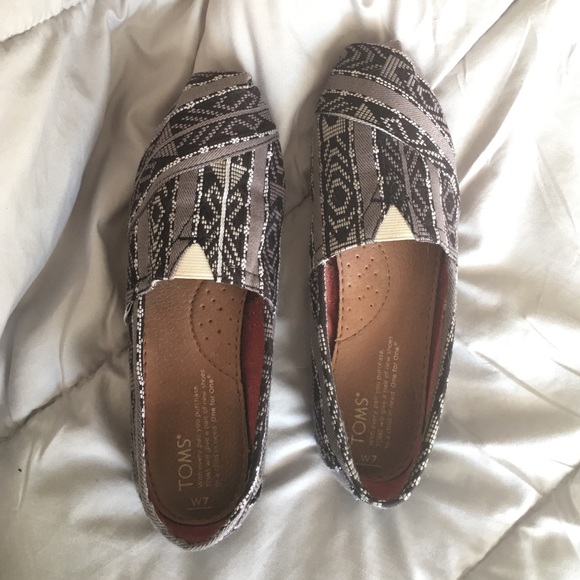 Toms grey Aztec print shoes
