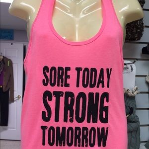 Athletic tank sz lg Sore Today Strong Tomorrow nwt
