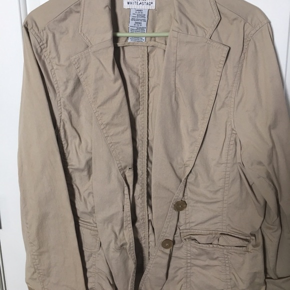 Tan blazer. Stretchy.
