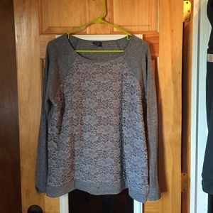 Blue/ grey lace shirt