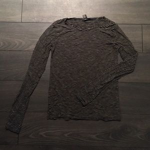 black & white striped long sleeve tshirt