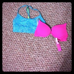 Sports Bra and Pink bra