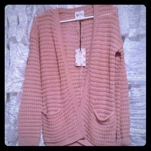 Pink Rose sweater cardigan with pockets!