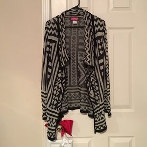 Black and grey patterned cardigan
