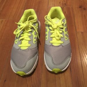 A children's pair of Nike shoes.