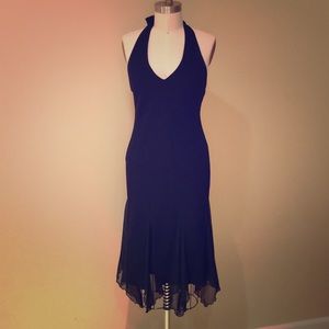 Haulter Crepe & Chiffon Cocktail Dress