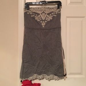 Gray embroidered dress