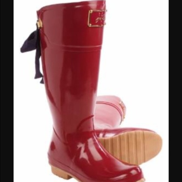 Joules red rain boots