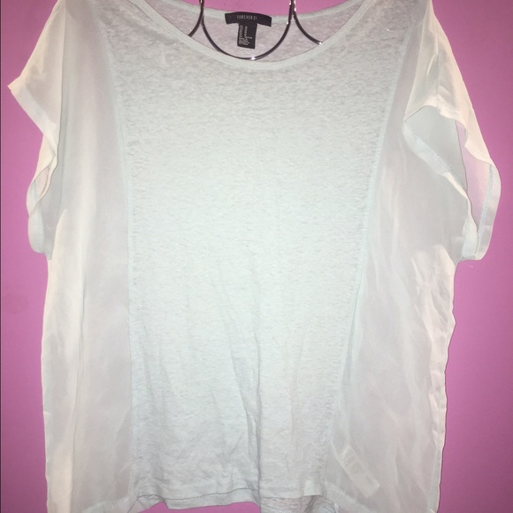 Light blue shirt with sheer sides