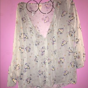 Floral button down blouse