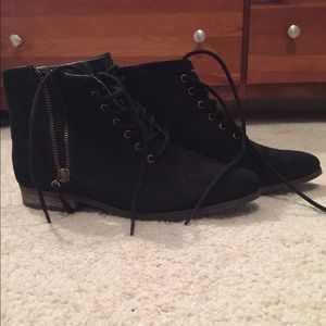 Never been worn black lace up booties