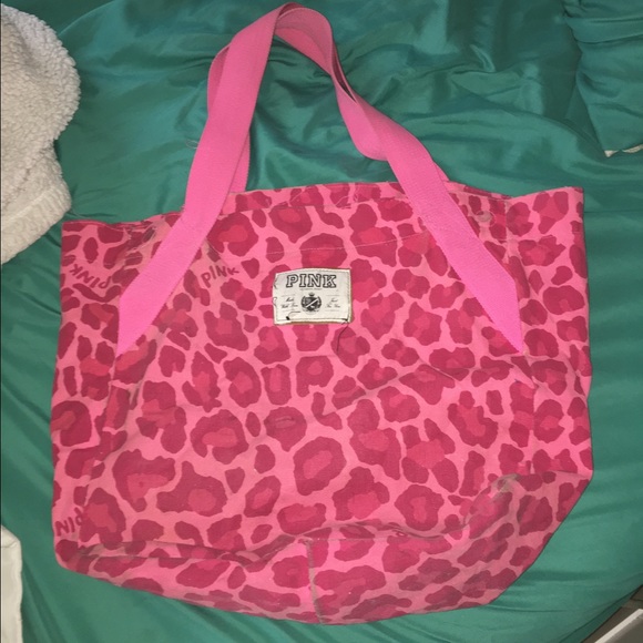 Victoria's Secret pink cheetah tote