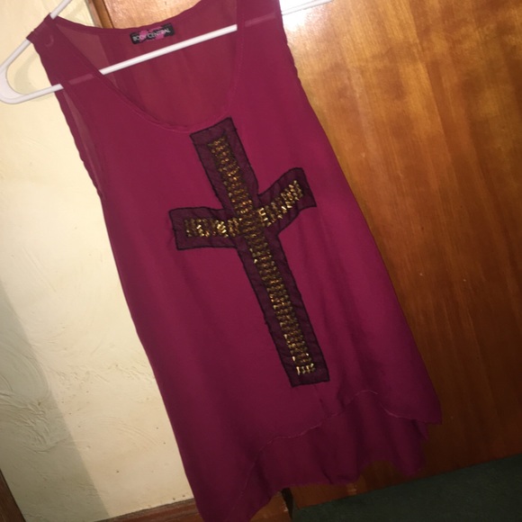 Maroon summer flowy muscle shirt