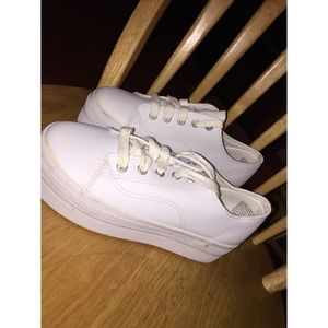 White platform sneakers