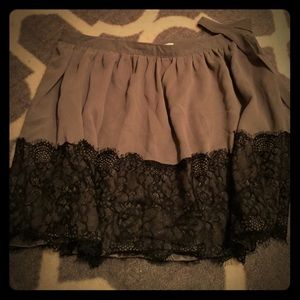 Grey and black lace skirt