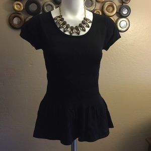 Black peplum shirt