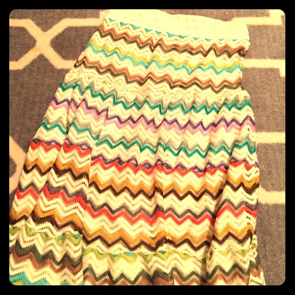 Chevron stripe maxi skirt