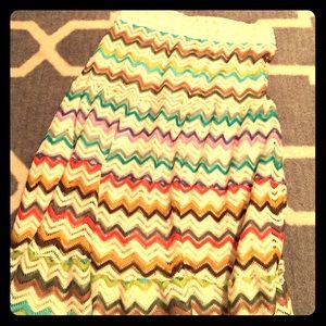 Chevron stripe maxi skirt