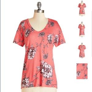 Coral Floral Tee