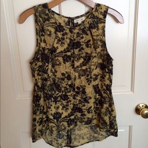 Urban Outfitters Floral Black and Yellow Cutout