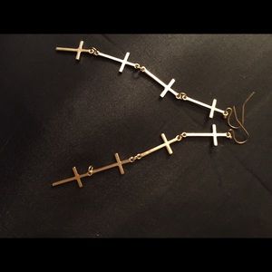 Gold Cross Earrings