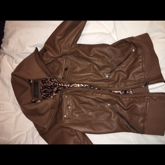 A leather brown jacket
