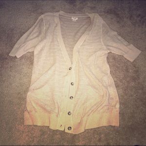 Cream short sleeve cardigan