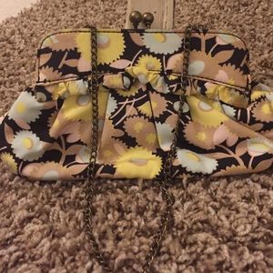 Gap Yellow Floral print clutch purse