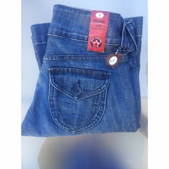 Red engine jeans