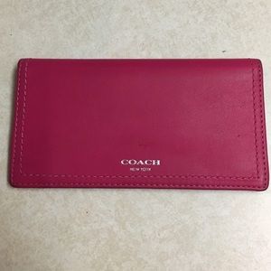 Coach leather checkbook holder