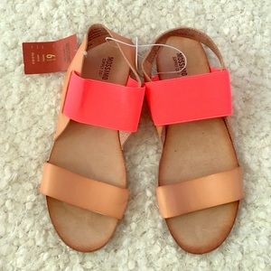 Neon pink sandals