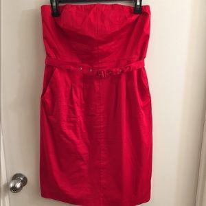 The Limited strapless red dress