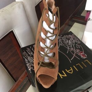 Platform lace up heels