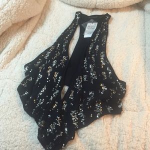 ZARA Navy Blue Flowy Vest Sz Medium