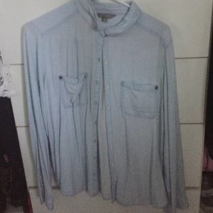 BABY BLUE STYLISH COLLARED BUTTON DOWN