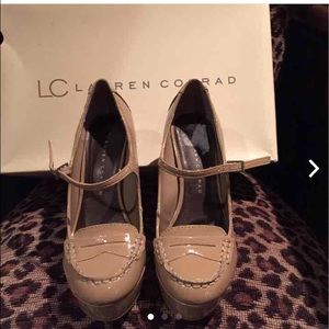 LC tan Mary Jane pumps