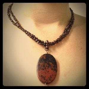 Brown stone necklace