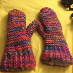 Fleece lined mittens