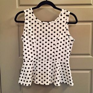 Polka Dot Peplum Top