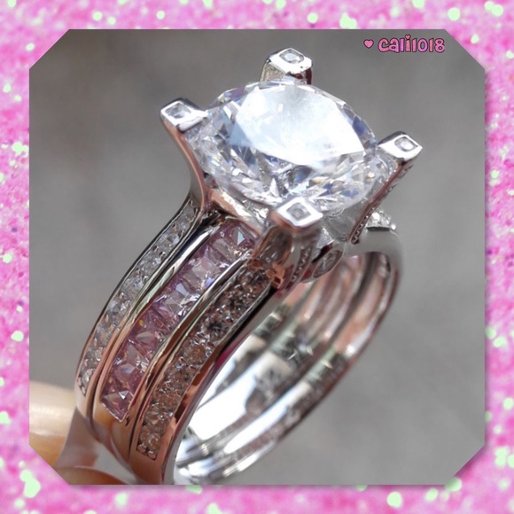 LAST 2 New Unique Design 2PC 3CT Wedding Ring Set - Picture 2 of 6