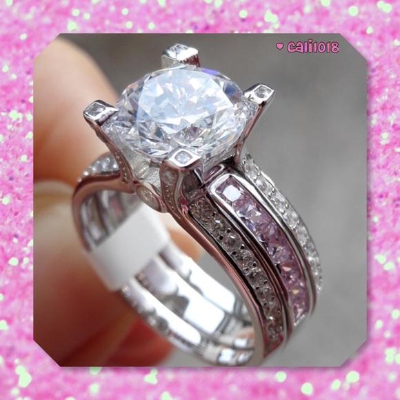 LAST 2 New Unique Design 2PC 3CT Wedding Ring Set - Picture 4 of 6