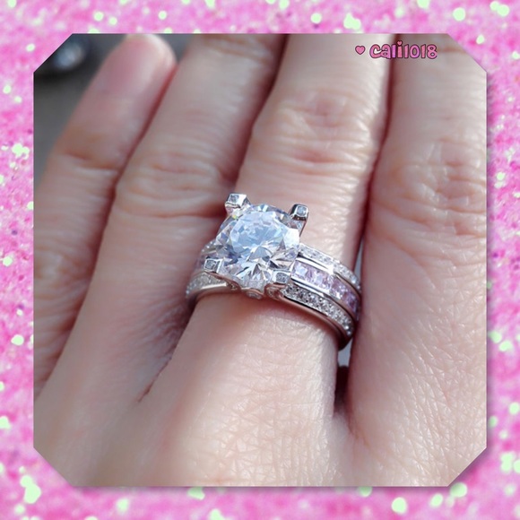 LAST 2 New Unique Design 2PC 3CT Wedding Ring Set - Picture 6 of 6